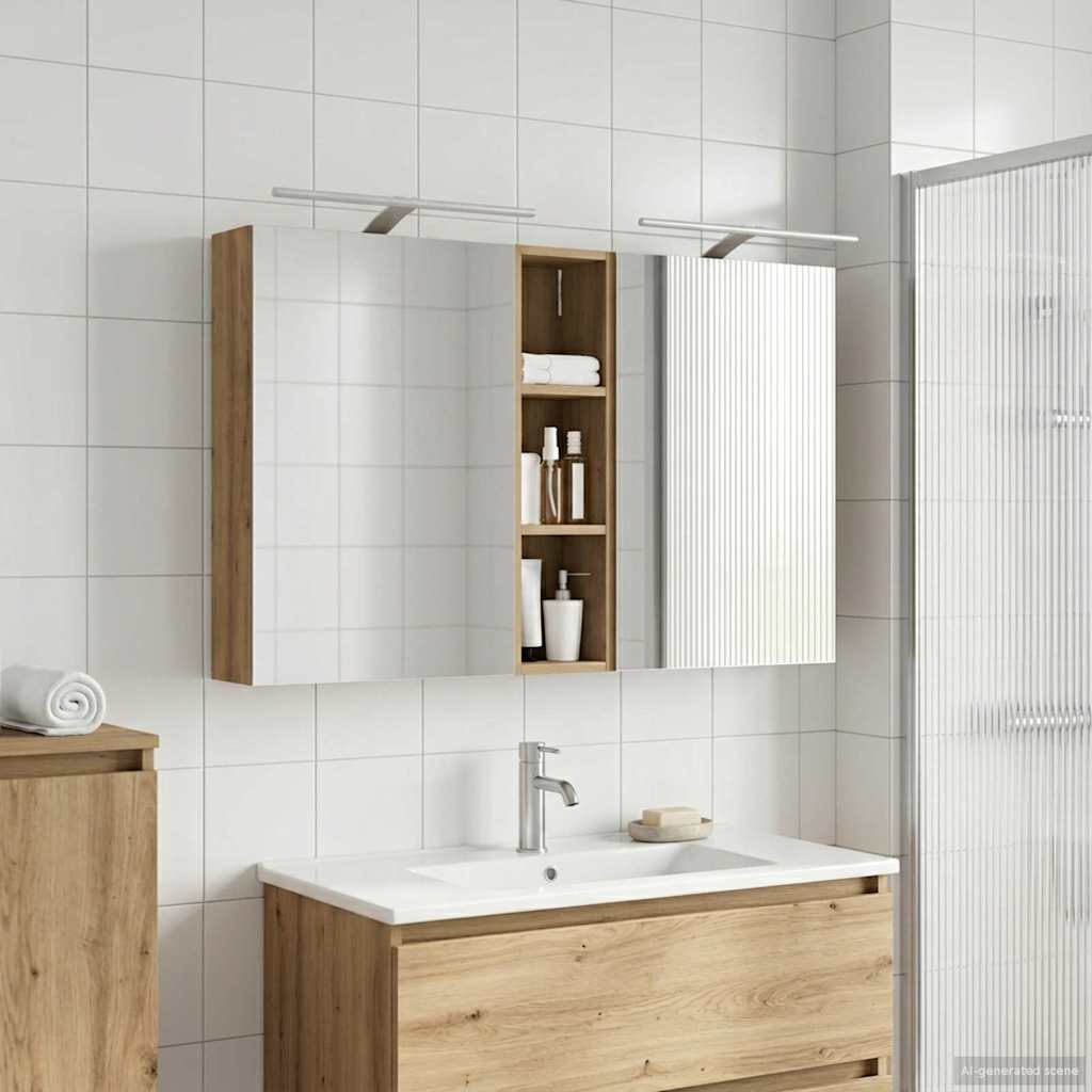 Badezimmerschrank-Set 3 pcs 80 x 10,5 x 50 cm Holzwerkstoff