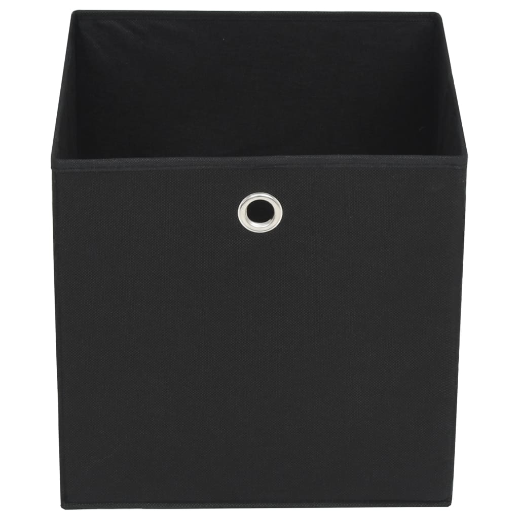 Aufbewahrungsboxen mit Deckeln 10 Stk. 28x28x28 cm Schwarz
