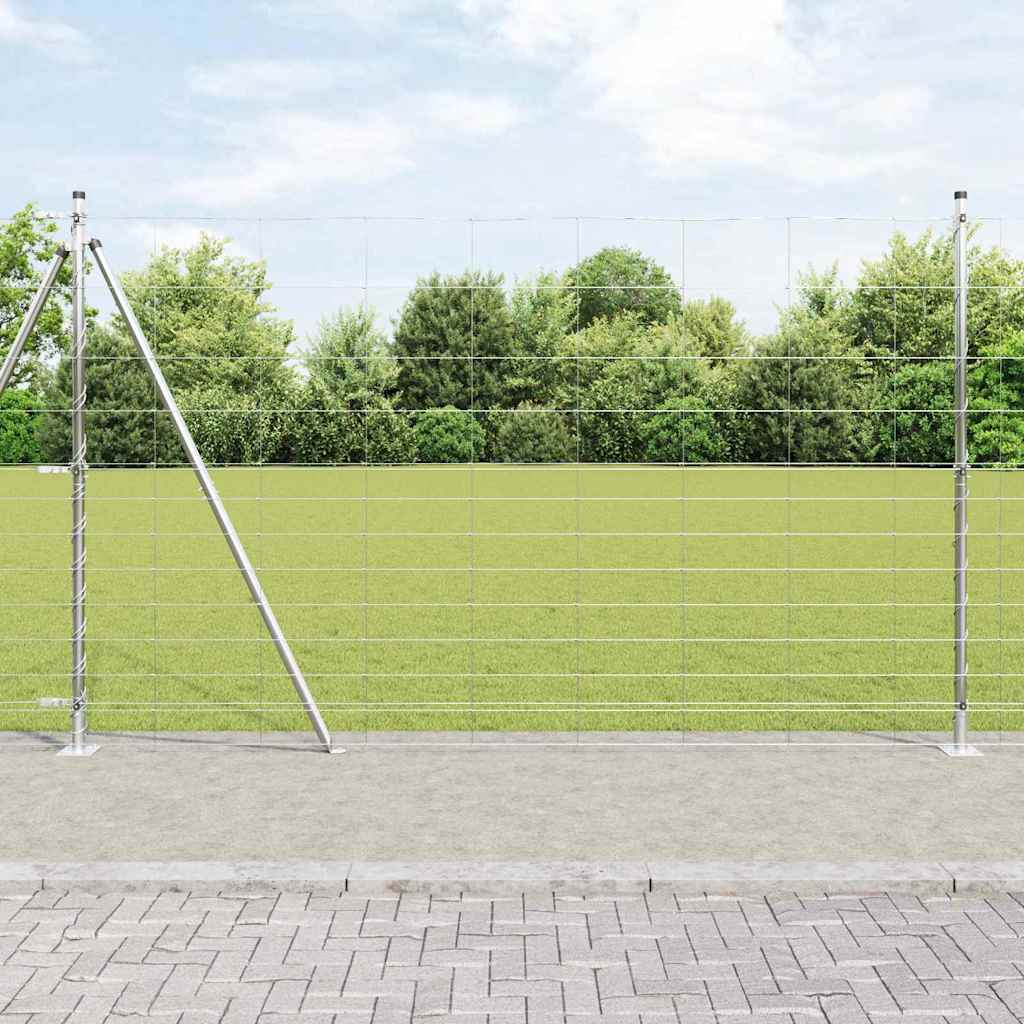 Ground Fix Geschweißter Drahtzaun 25 x 0,8 m Silber Netz