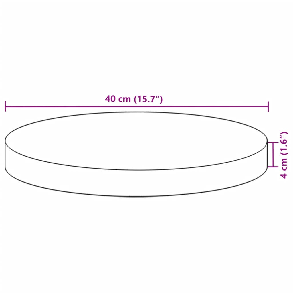 Tischplatte Rund Ø40x2 cm Massivholz Akazie