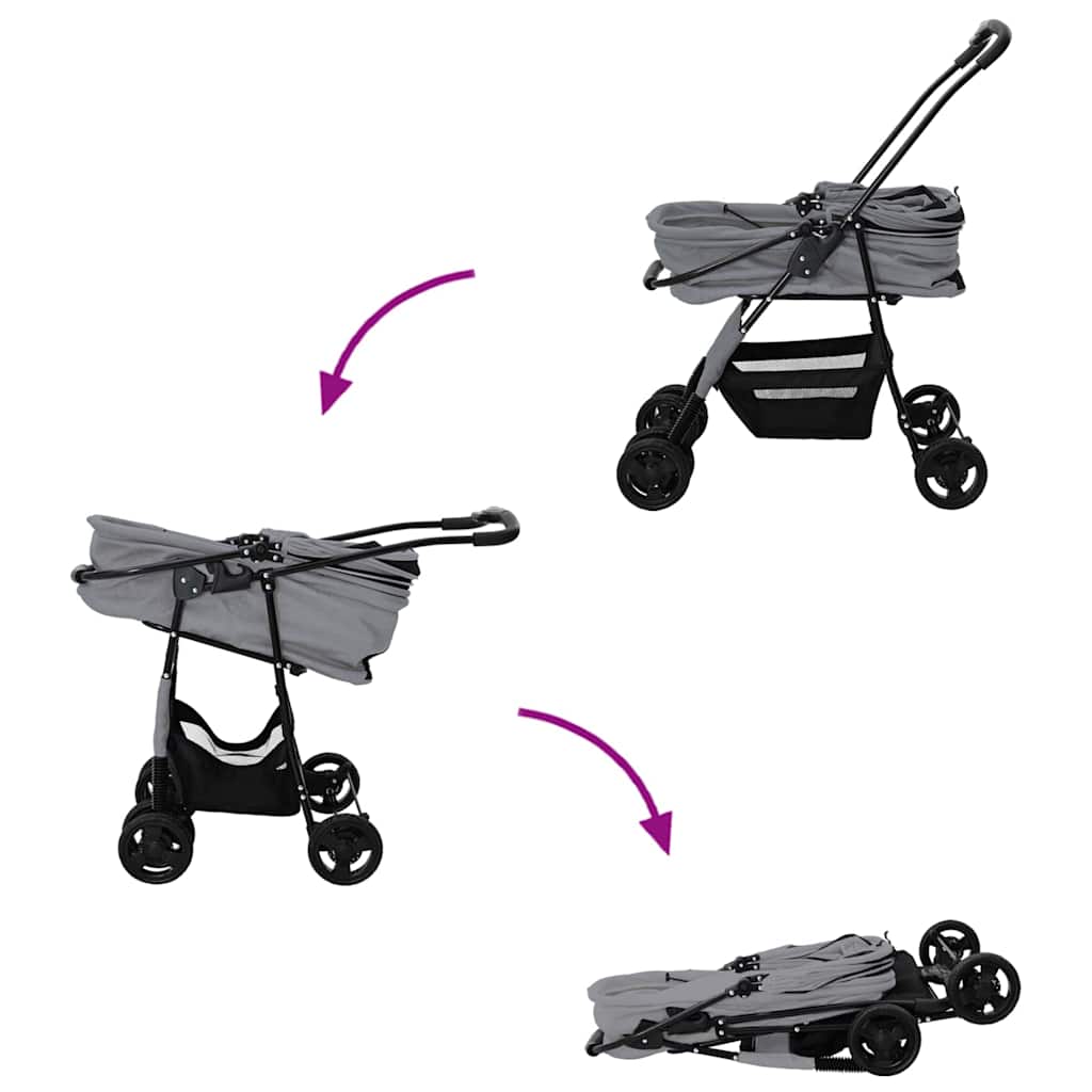 Faltbarer Haustierwagen Rosa 81 x 47 x 99 cm Polyester