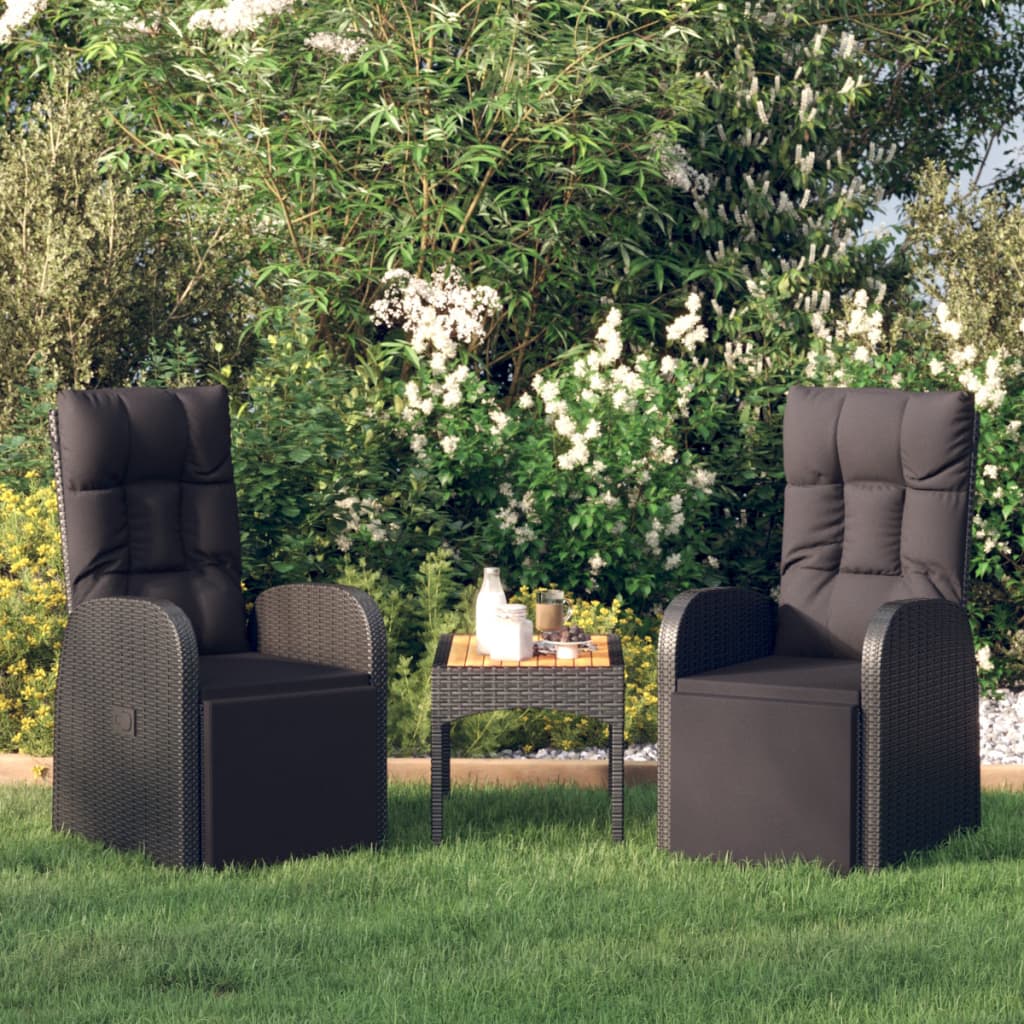 Garten-Liegestühle mit Kissen 2 Stk. Grau Poly Rattan