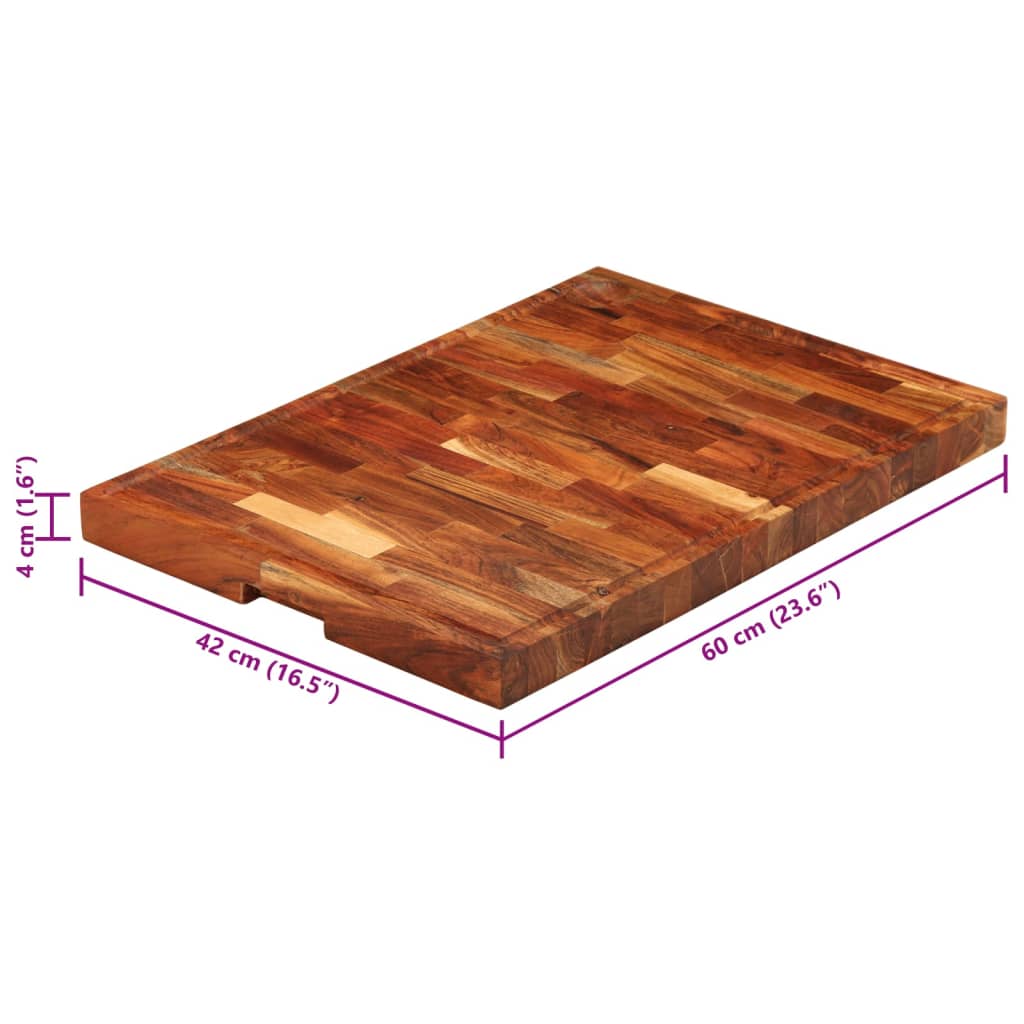 Schneidebrett 42x30x4 cm Massivholz Akazie