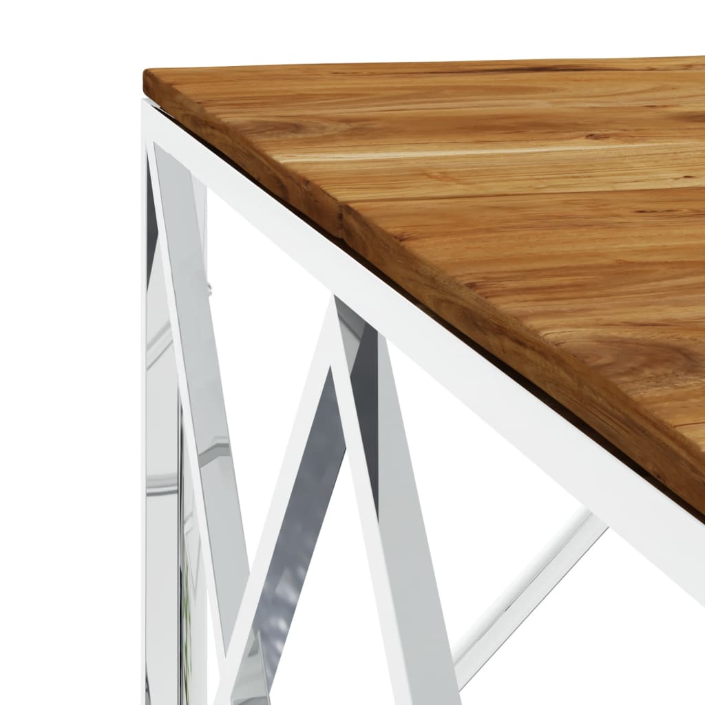 Couchtisch 80x80x40 cm Edelstahl und Glas