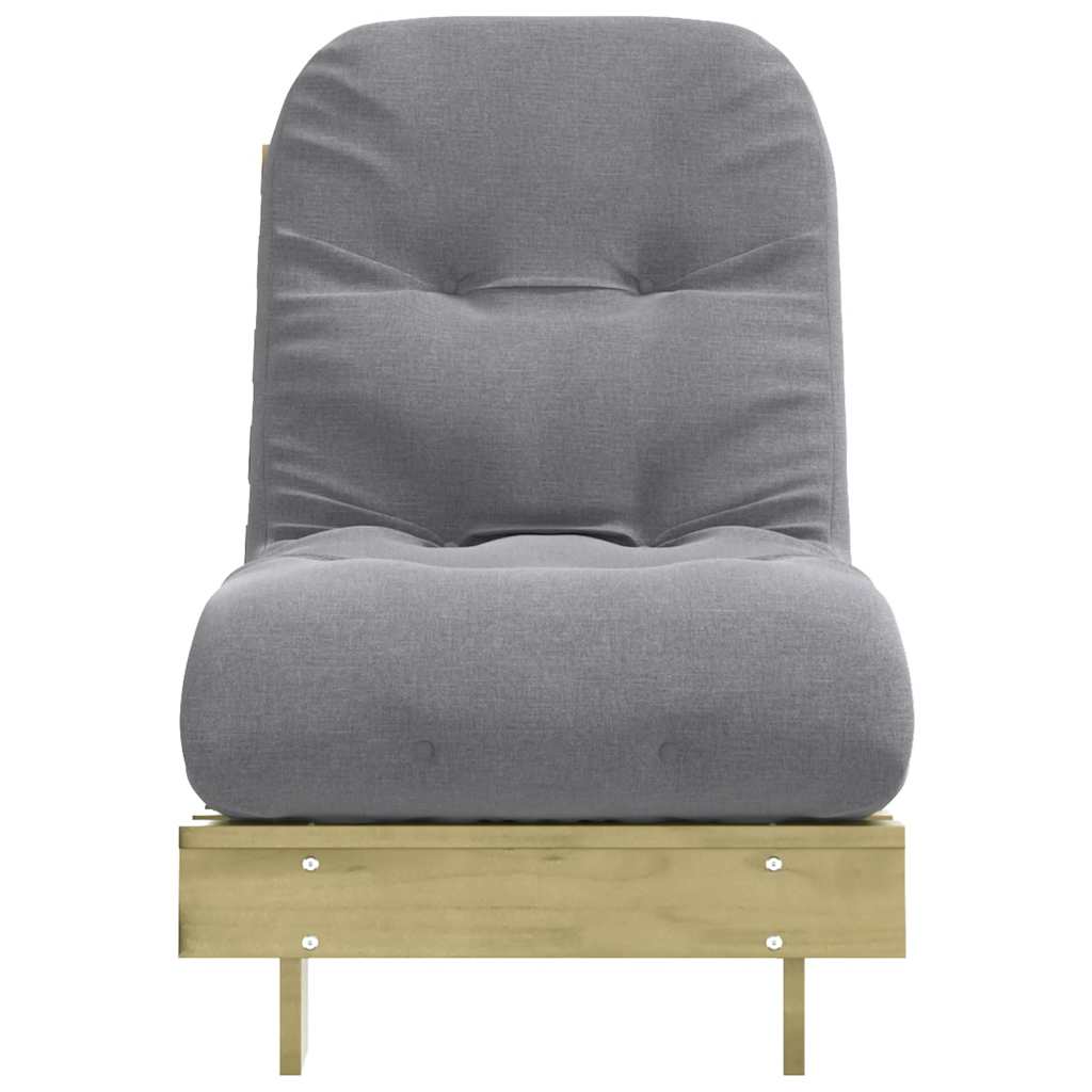Futon Schlafsofa mit Matratze Braun 70x206x11 Massivholz Kiefer