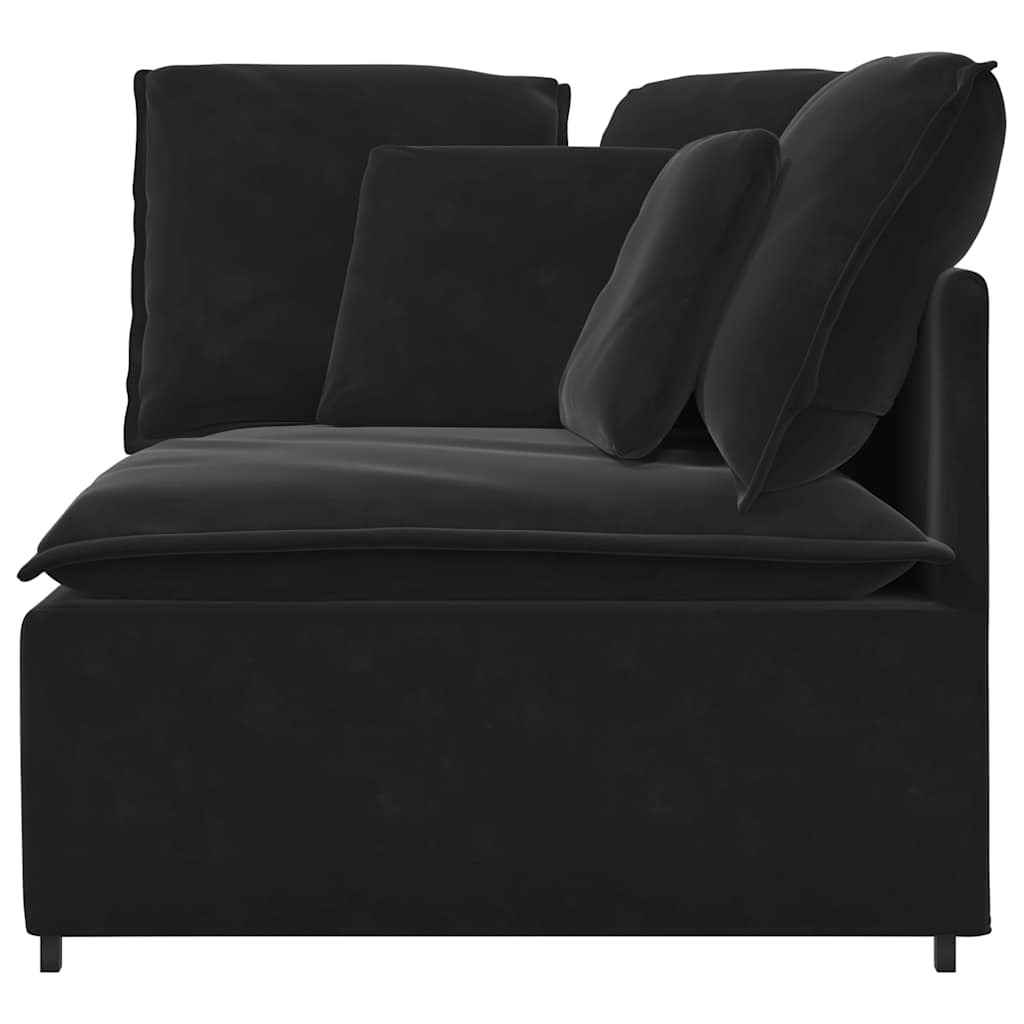 Modulares Sofa Endmodul mit Armlehne Kissen Blau 100 cm