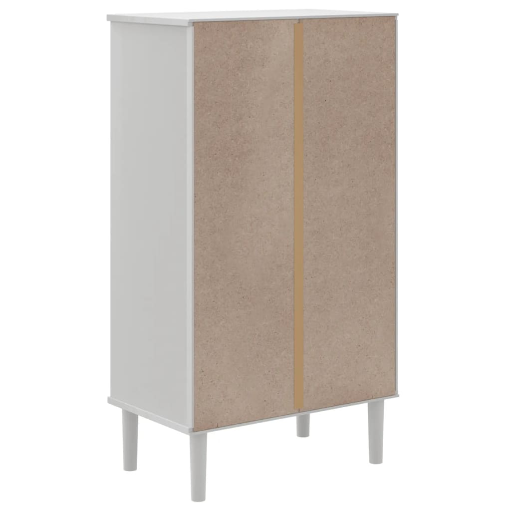 Schuhschrank SENJA Rattan-Optik Braun 59,5x35x107cm Kiefernholz