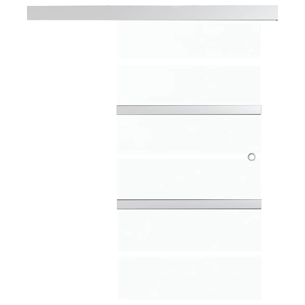 Schiebetür ESG-Glas und Aluminium 76x212 cm Silbern