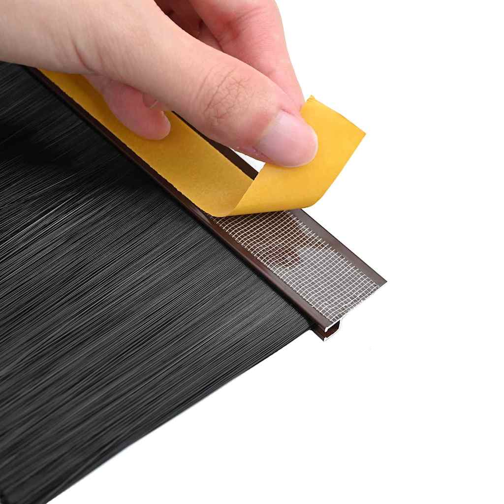 Selbstklebende Türbürstendichtungen 2 pcs Braun 100 cm