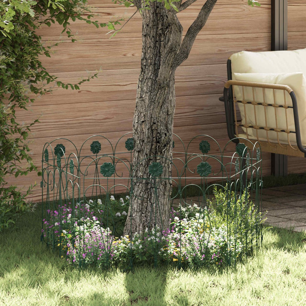 Gartenzaun 5 pcs Schwarz Stahl