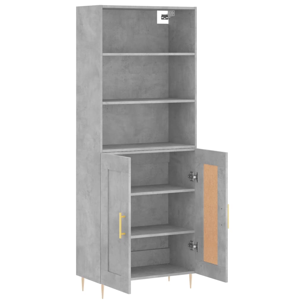 Highboard Hochglanz-Weiß 69,5x34x180 cm Holzwerkstoff