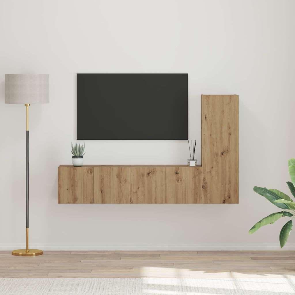 3-tlg. TV-Schrank-Set Weiß Holzwerkstoff