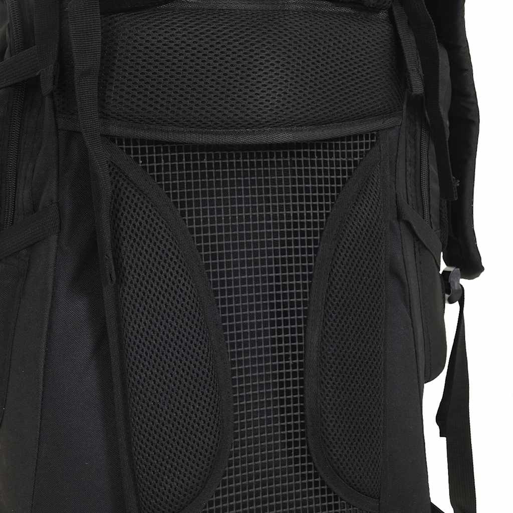 Wanderrucksack Schwarz 60 L Oxford-Gewebe