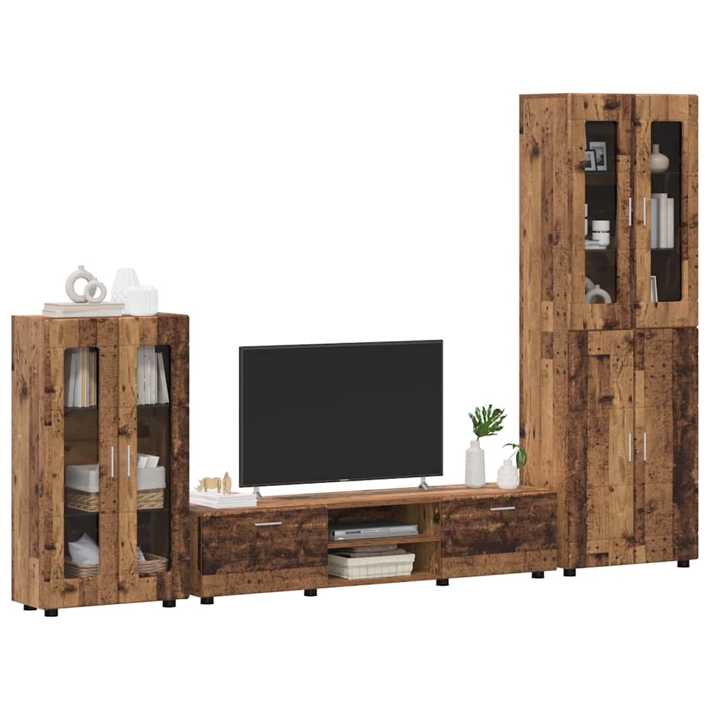 Highboard mit Regal FLORIN Weiß 60 x 35 x 182 cm Holzwerkstoff