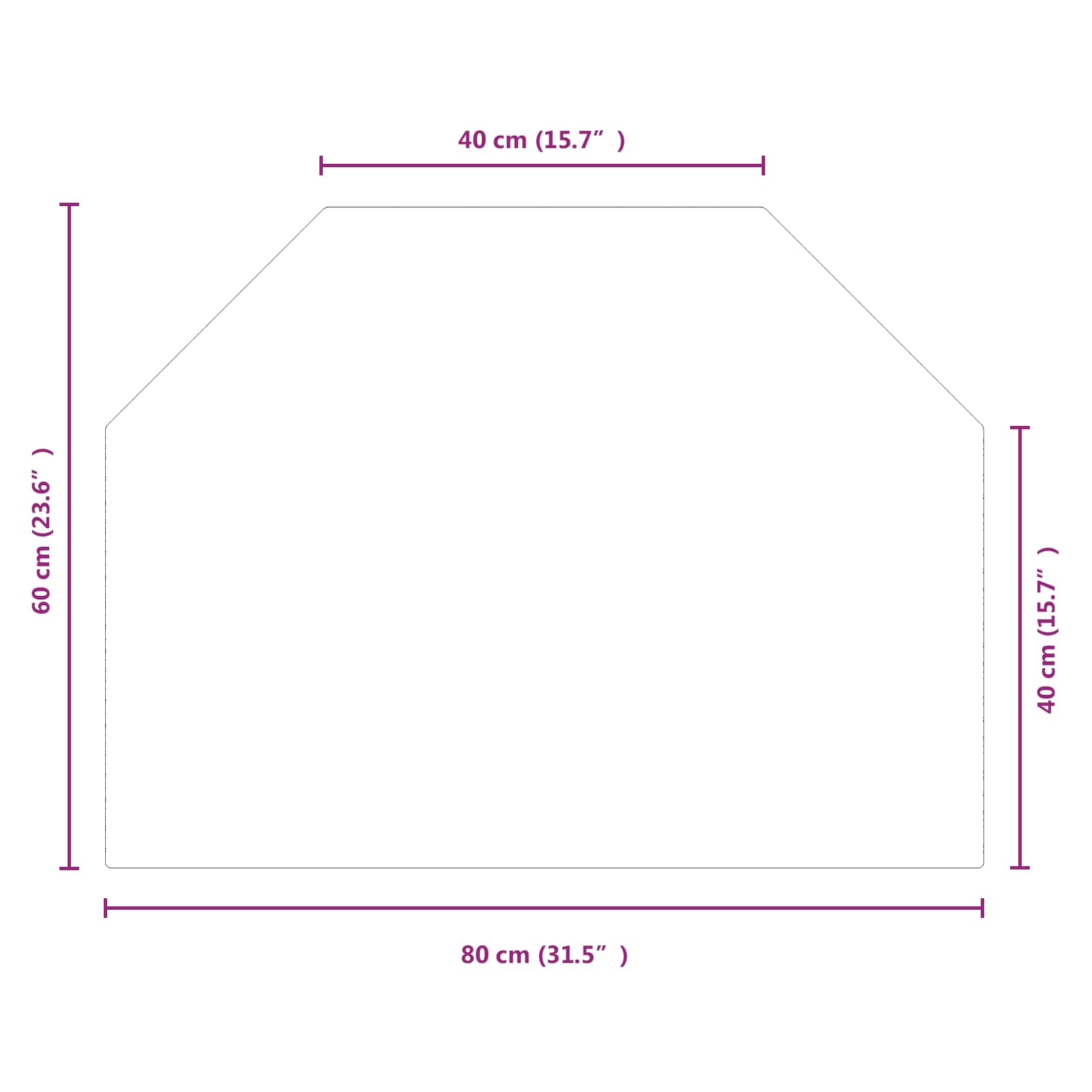 Feuerstelle Glasplatte Transparent 80 x 50 cm Glas