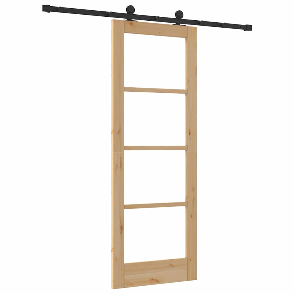 Schiebetür ORKDAL Natürlich und Schwarz 61 x 198,5 cm