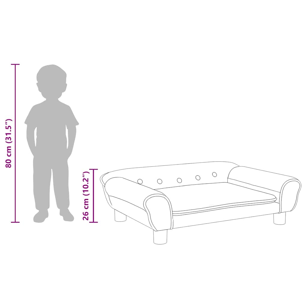 Kindersofa Blau 100x50x26 cm Samt