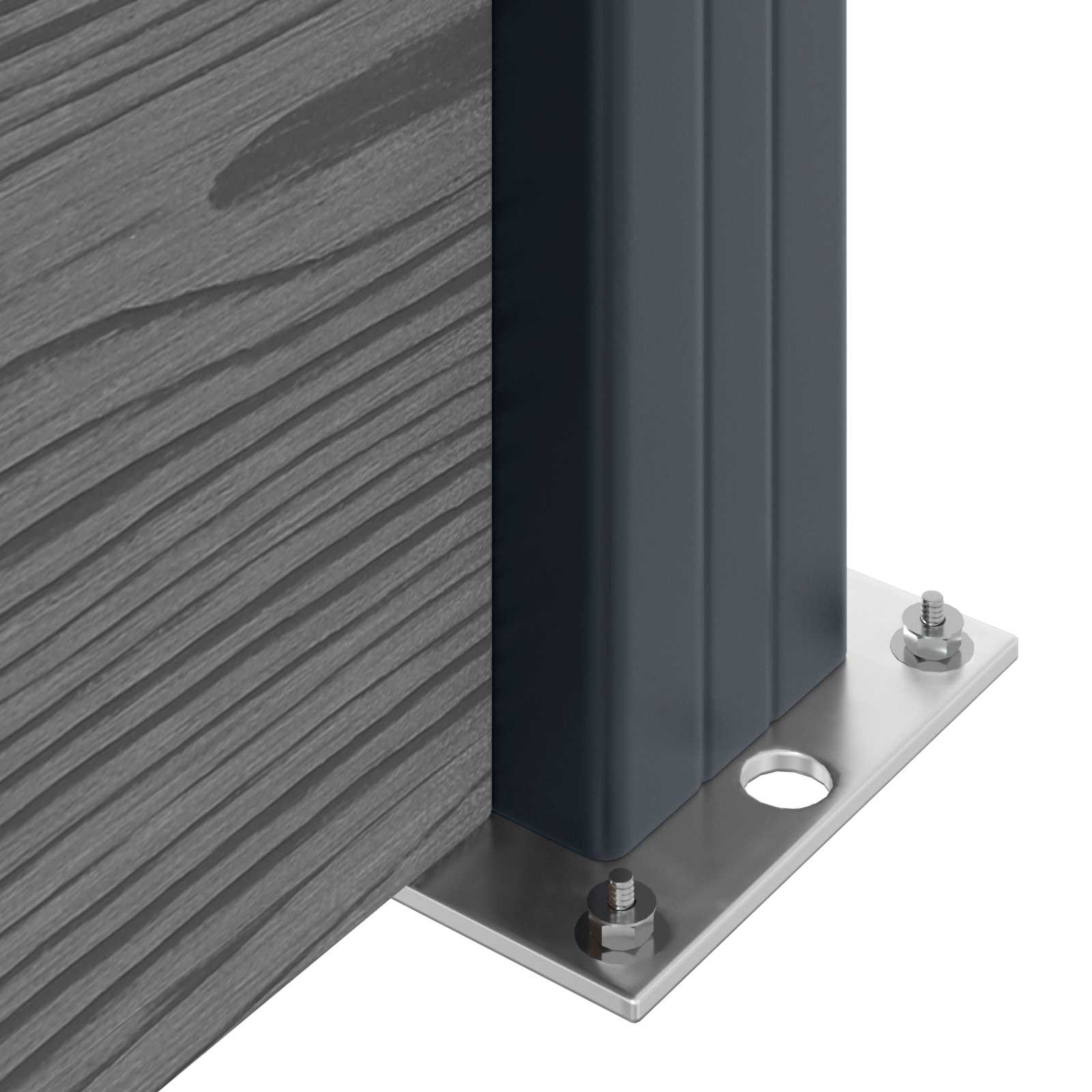 Zaunelement WPC 180x186 cm Schwarz
