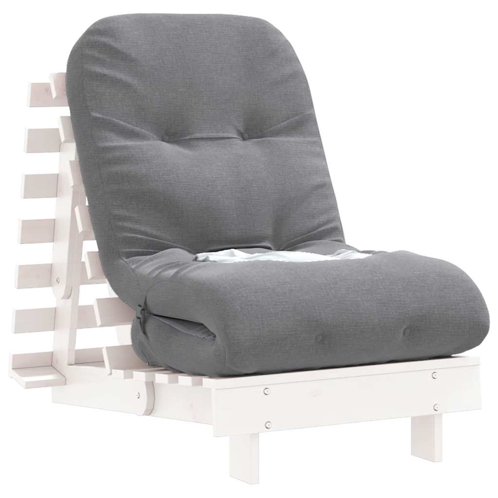 Futon Schlafsofa mit Matratze Braun 70x206x11 Massivholz Kiefer