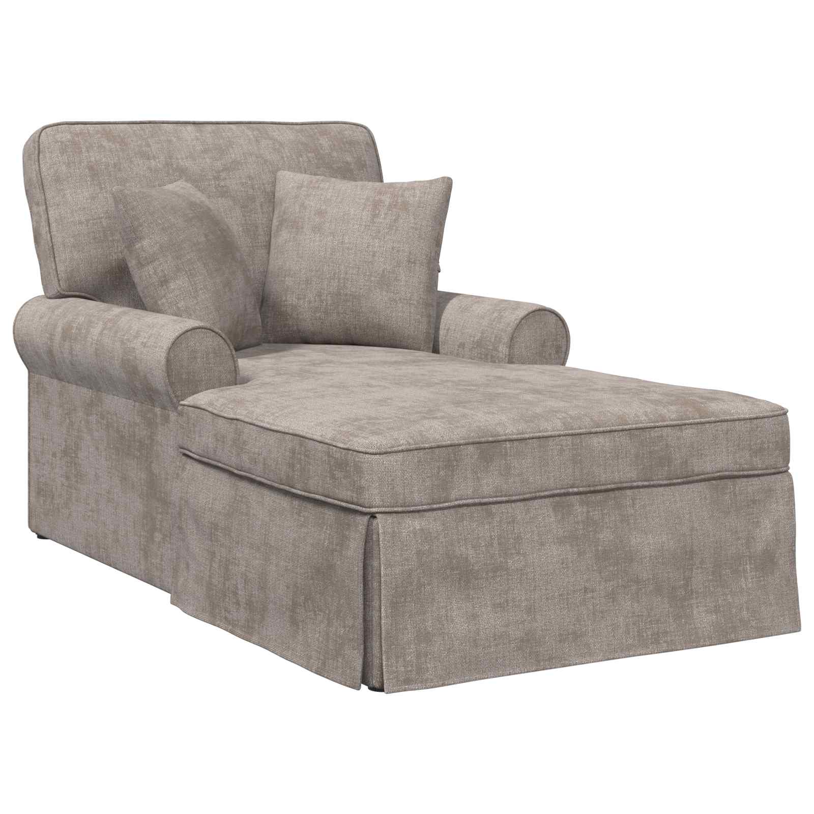 Chaise Lounge mit Rock mit Kissen Creme 157 x 91 x 91 cm ARES