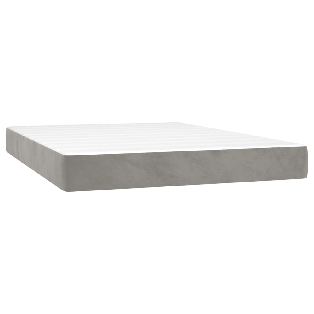 Taschenfederkernmatratze Mittel Hellgrau 100x203x20 cm Samt