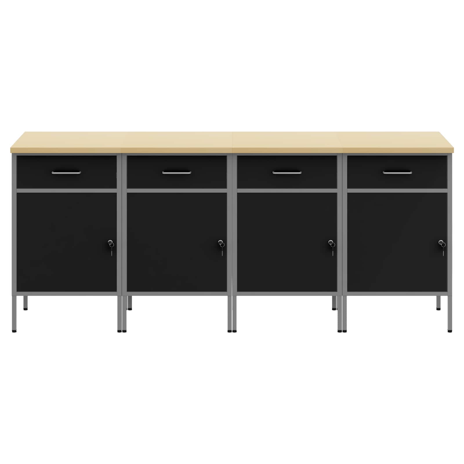 Werkbank mit Schubladen 2 pcs Rot und Grau 100 x 55 x 85 cm