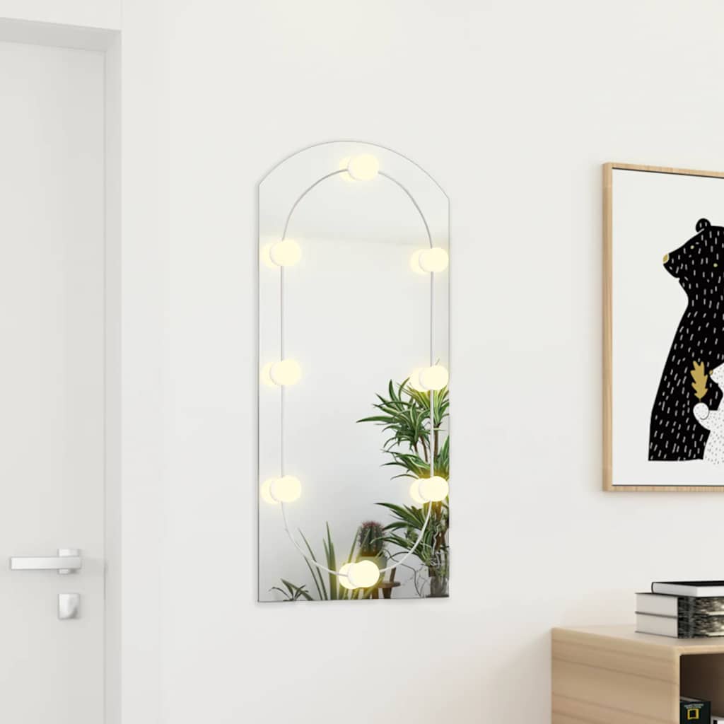 Spiegel mit LED-Leuchten 60x30 cm Glas Oval