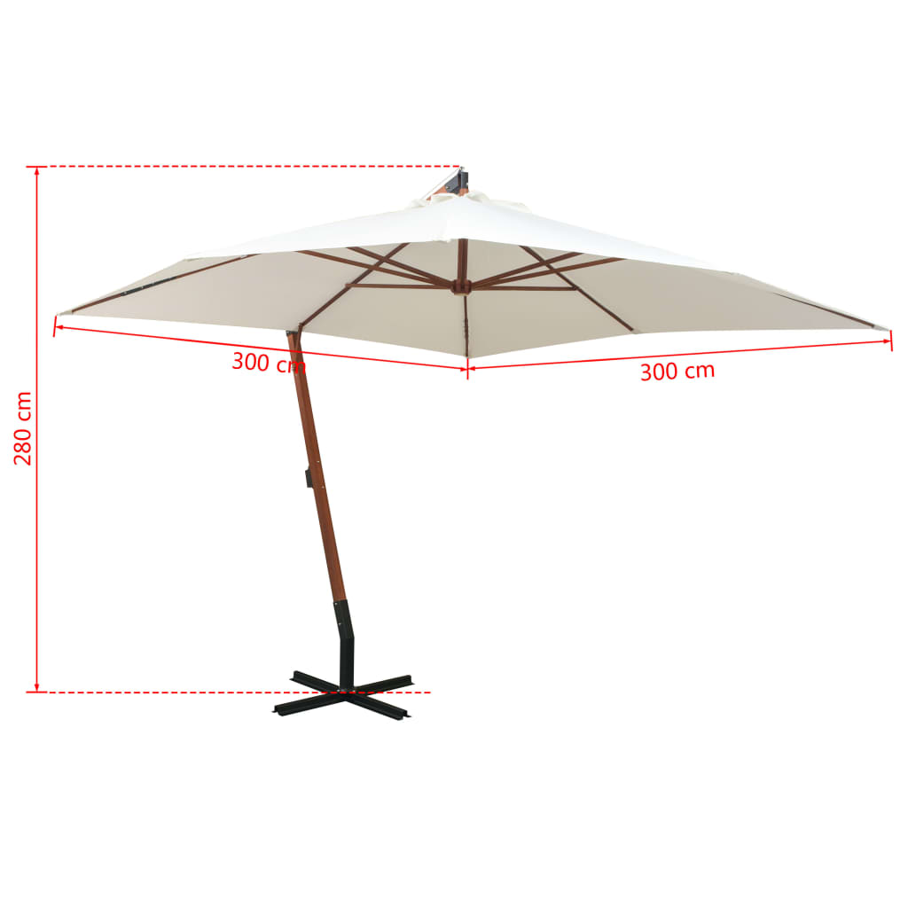 Ampelschirm mit Mast Anthrazit 3,5x2,9 m Massivholz Tanne
