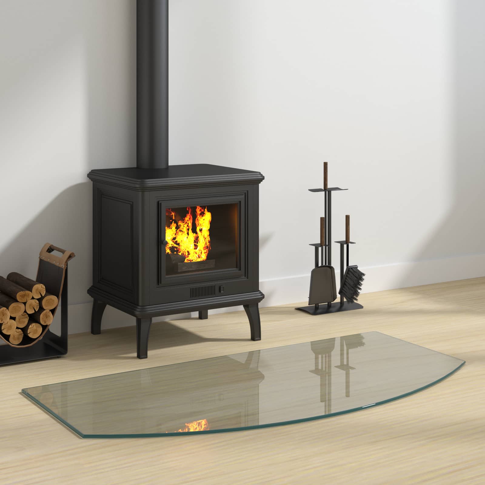 Feuerstelle Glasplatte Transparent 80 x 50 cm Glas