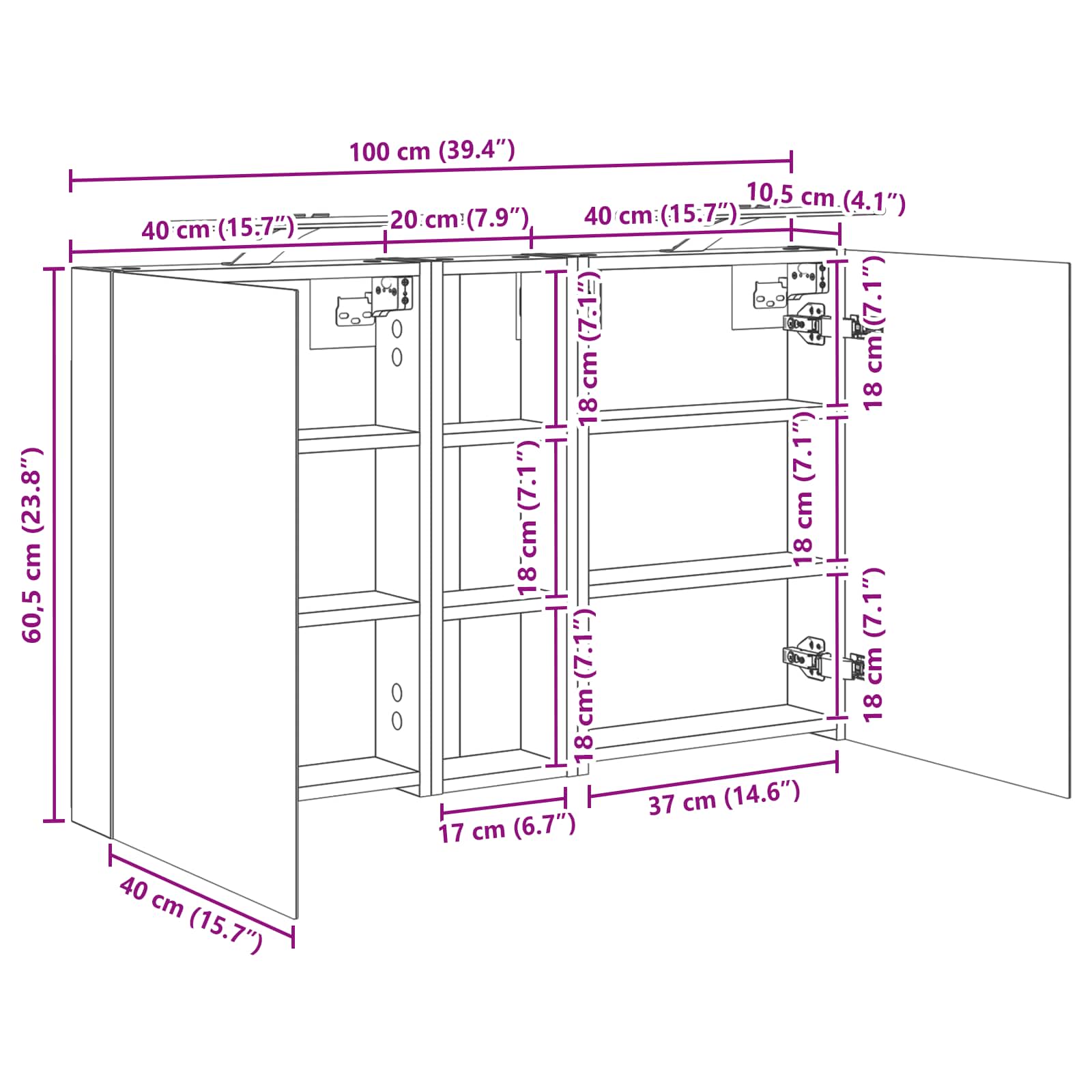 Badezimmerschrank-Set 3 pcs 80 x 10,5 x 50 cm Holzwerkstoff