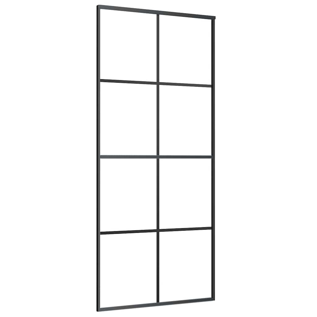 Schiebetür mit Beschlag 76x205 cm ESG-Glas & Aluminium