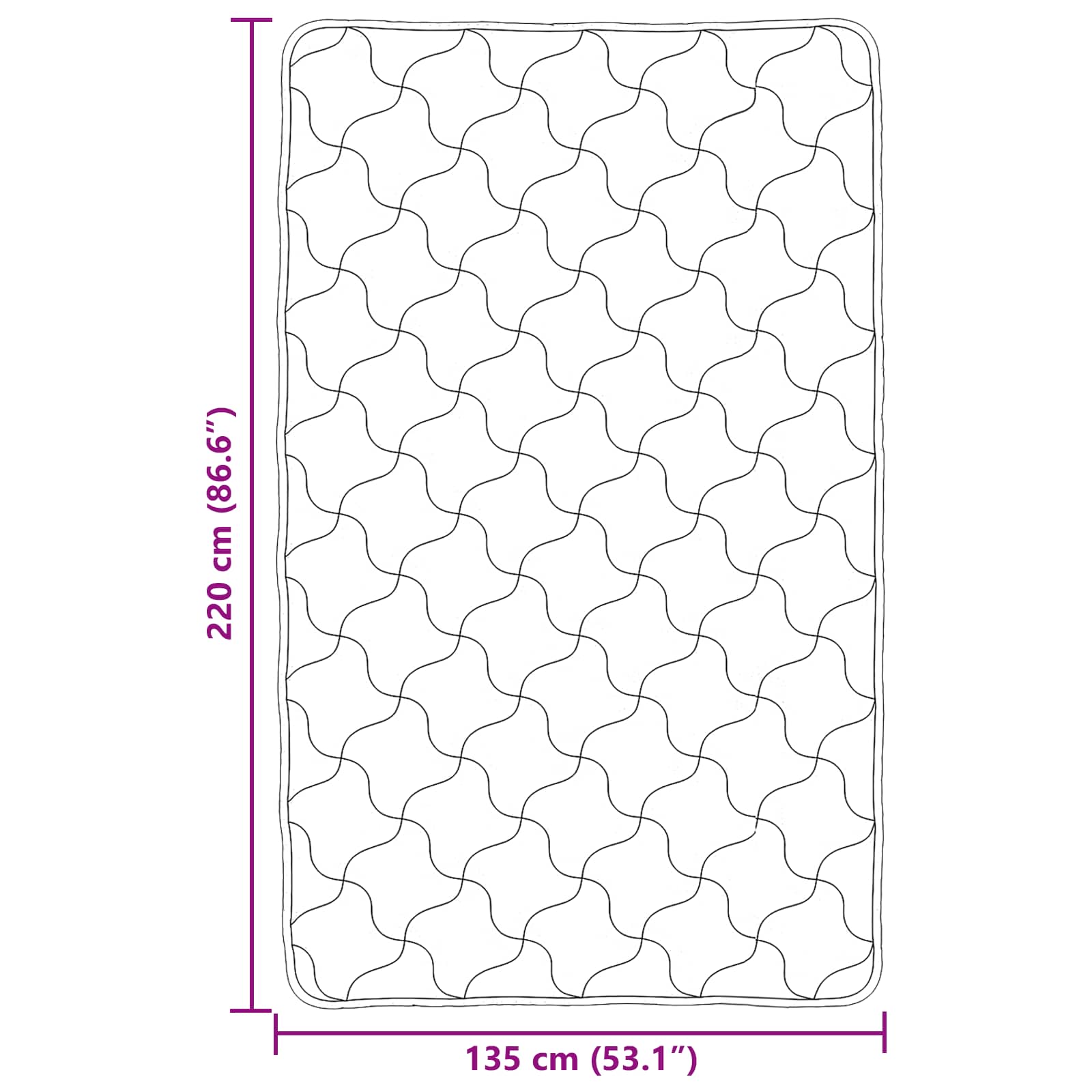 Winterbettdecke Gepolstert Anthrazit 135 x 200 cm
