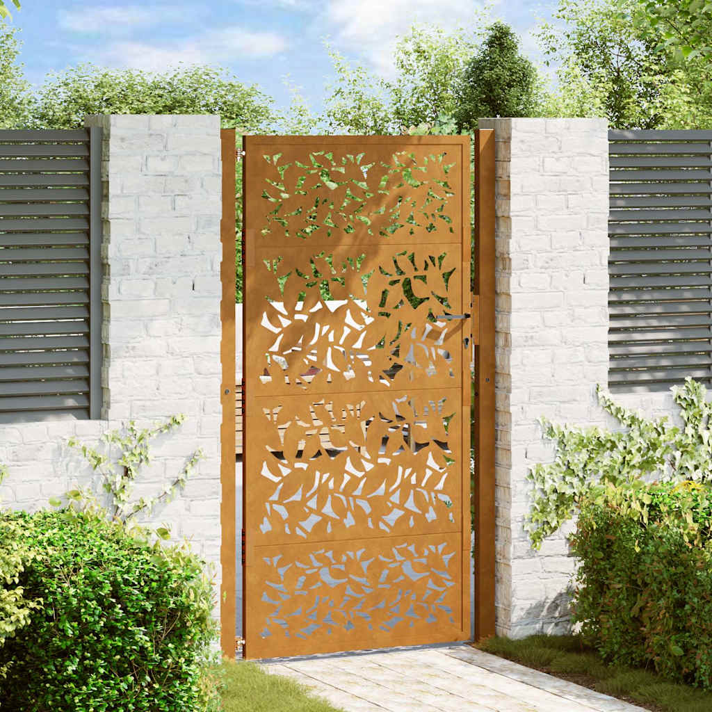 Gartentor Schwarz 100x100 cm Stahl Lichtdesign