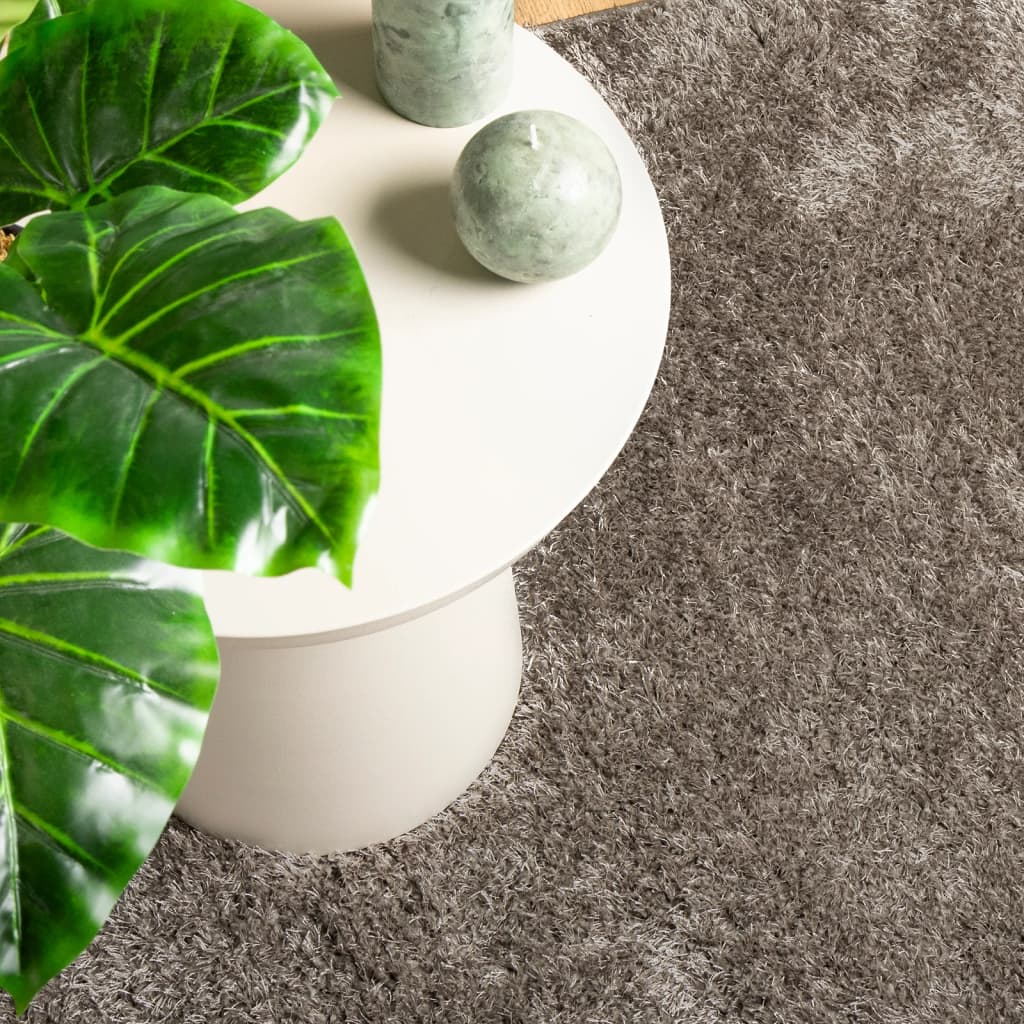 Teppich ISTAN Hochflor Glänzend Anthrazit 100x200 cm
