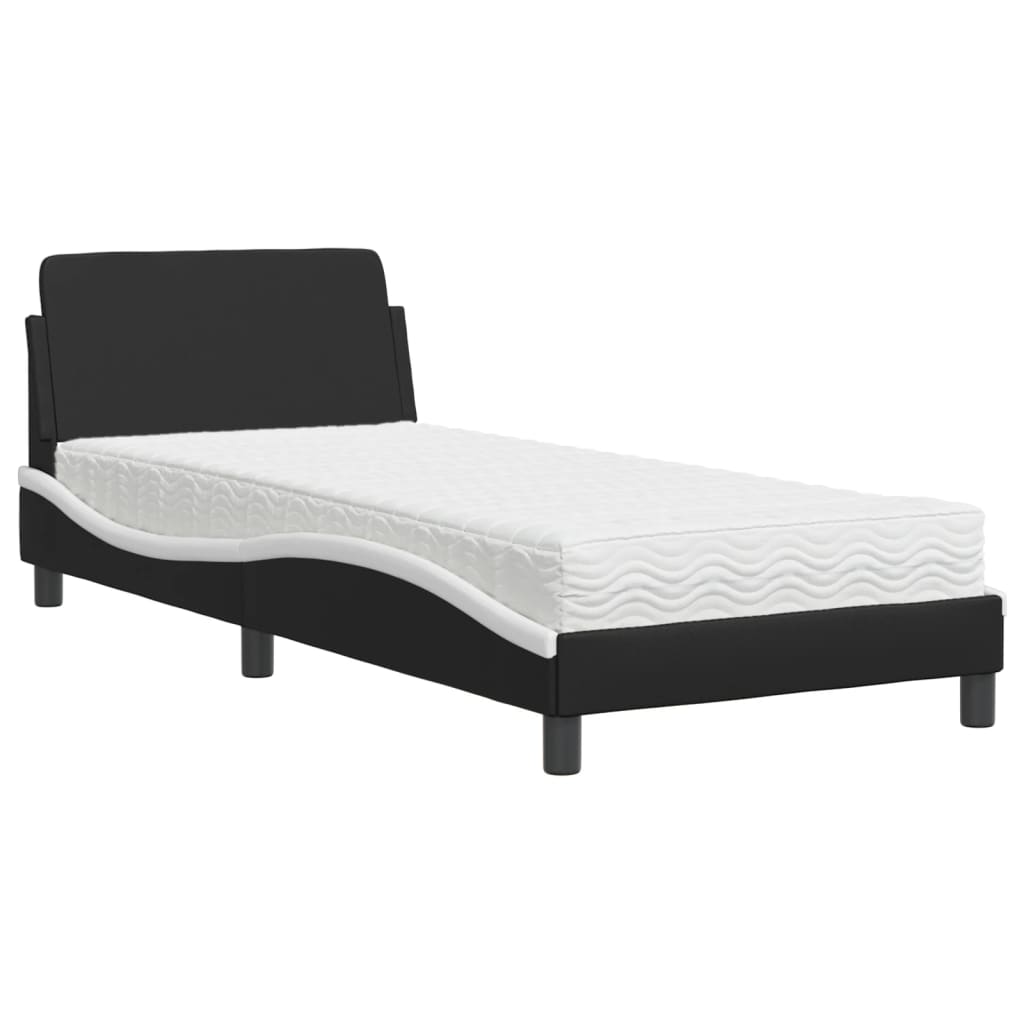 Bett mit Matratze "Dover" Schwarz 80x200 cm Kunstleder