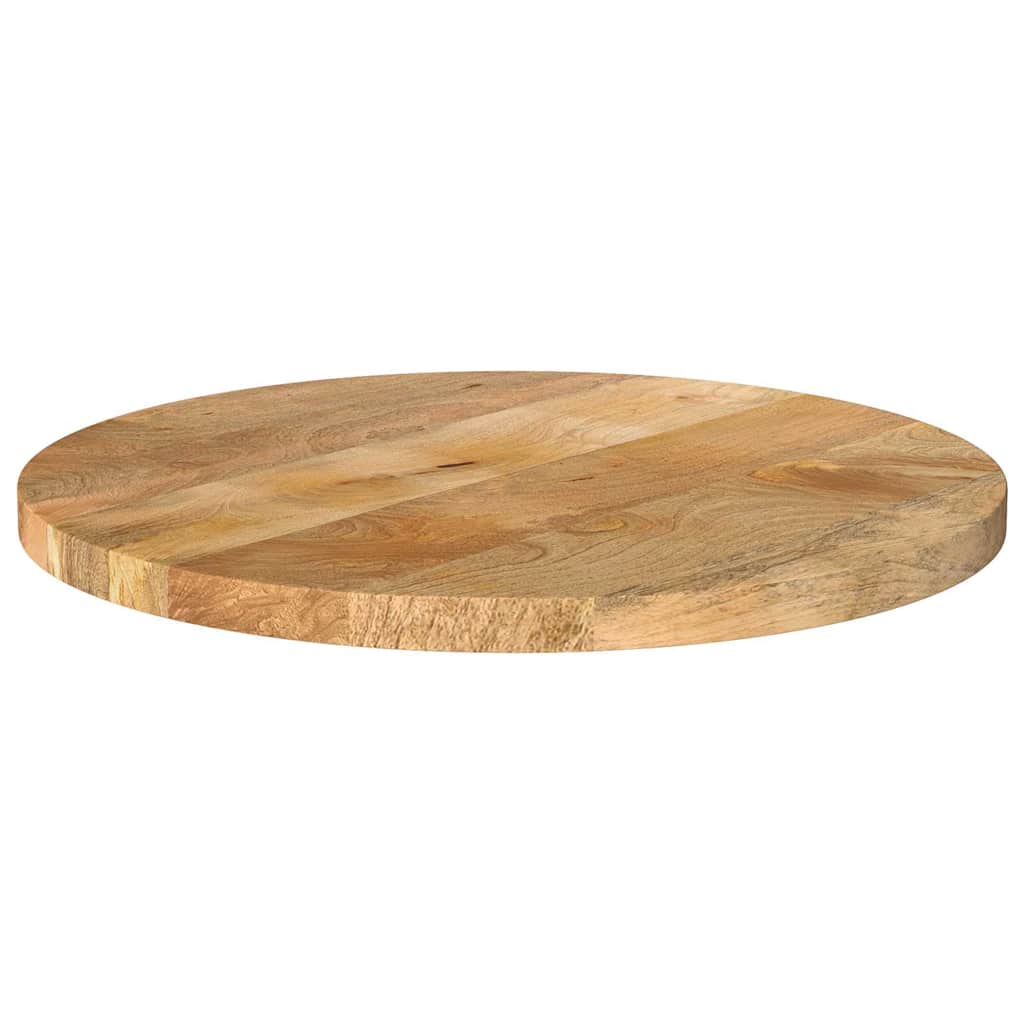 Tischplatte Ø 40x2,5 cm Rund Raues Massives Mangoholz
