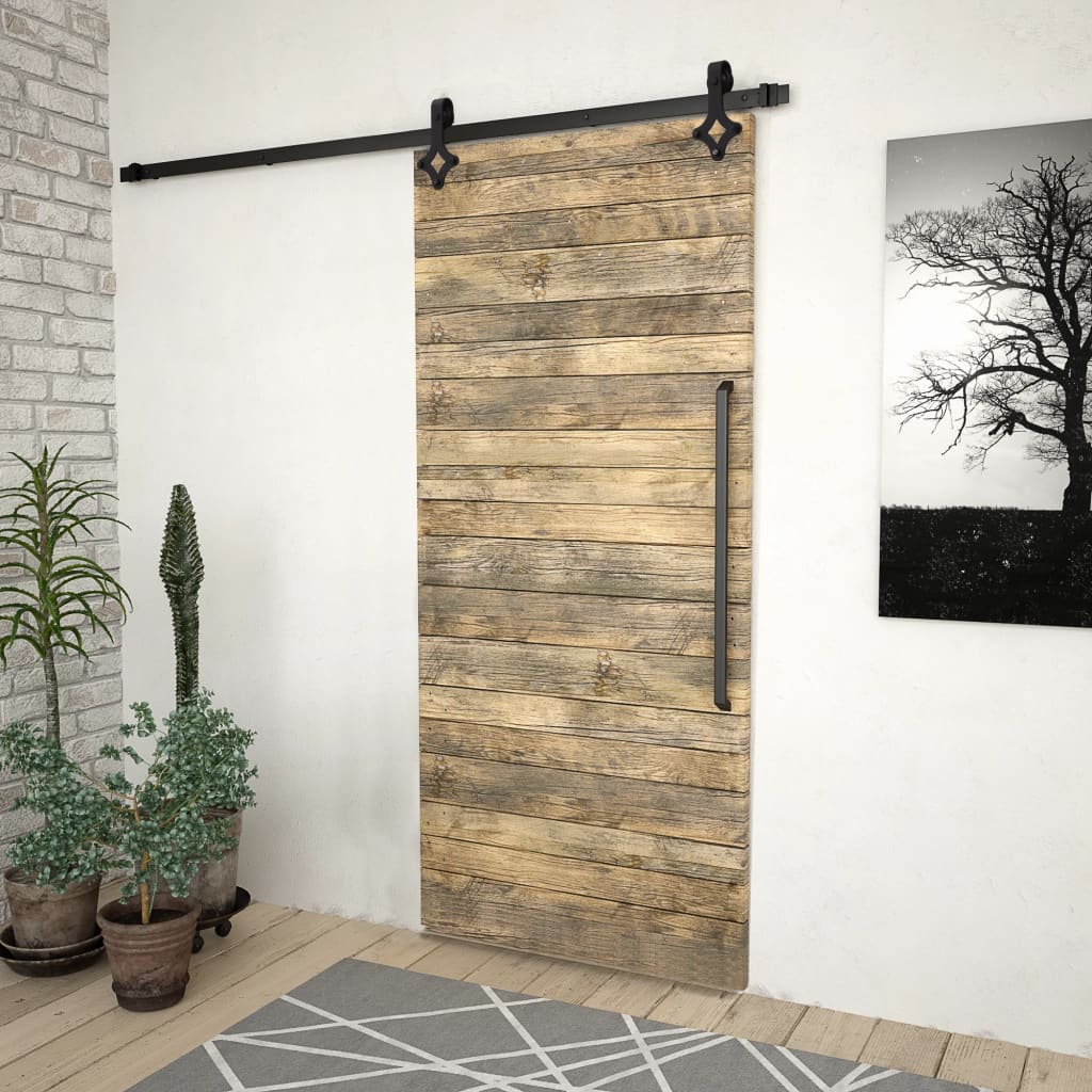 Schiebetürbeschlag-Set SKIEN 183 cm Stahl Schwarz
