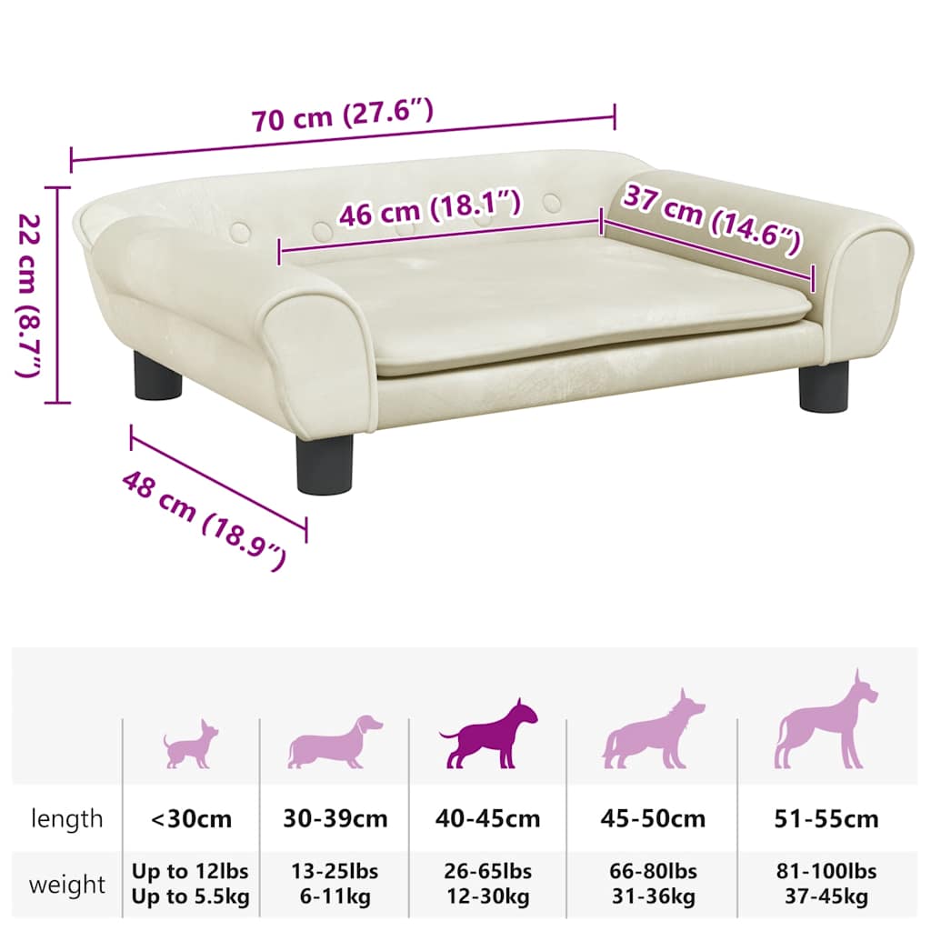 Hundebett Blau 100x50x21 cm Samt