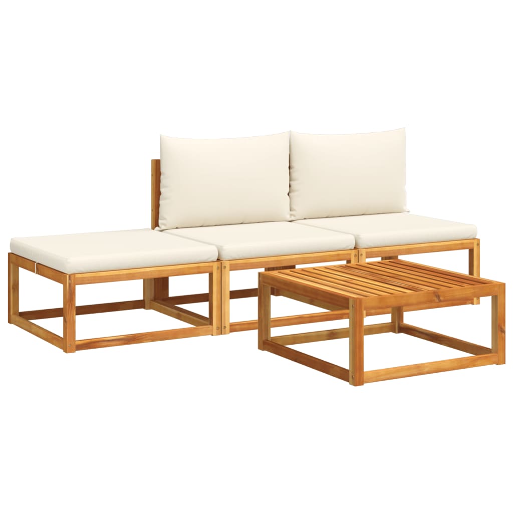 6-tlg. Gartensofa-Set mit Kissen Holz Akazie & Seil