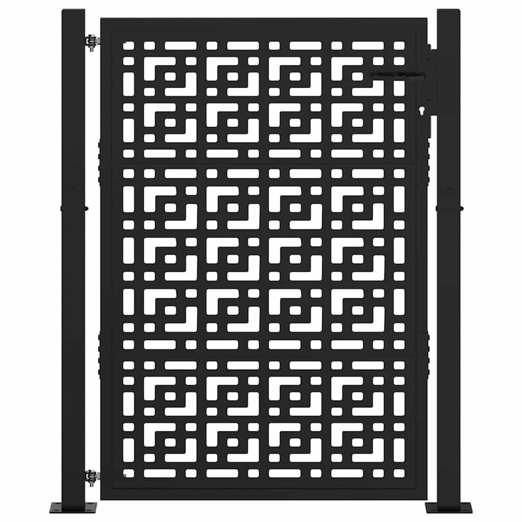 Gartentor Schwarz 100x100 cm Stahl Lichtdesign
