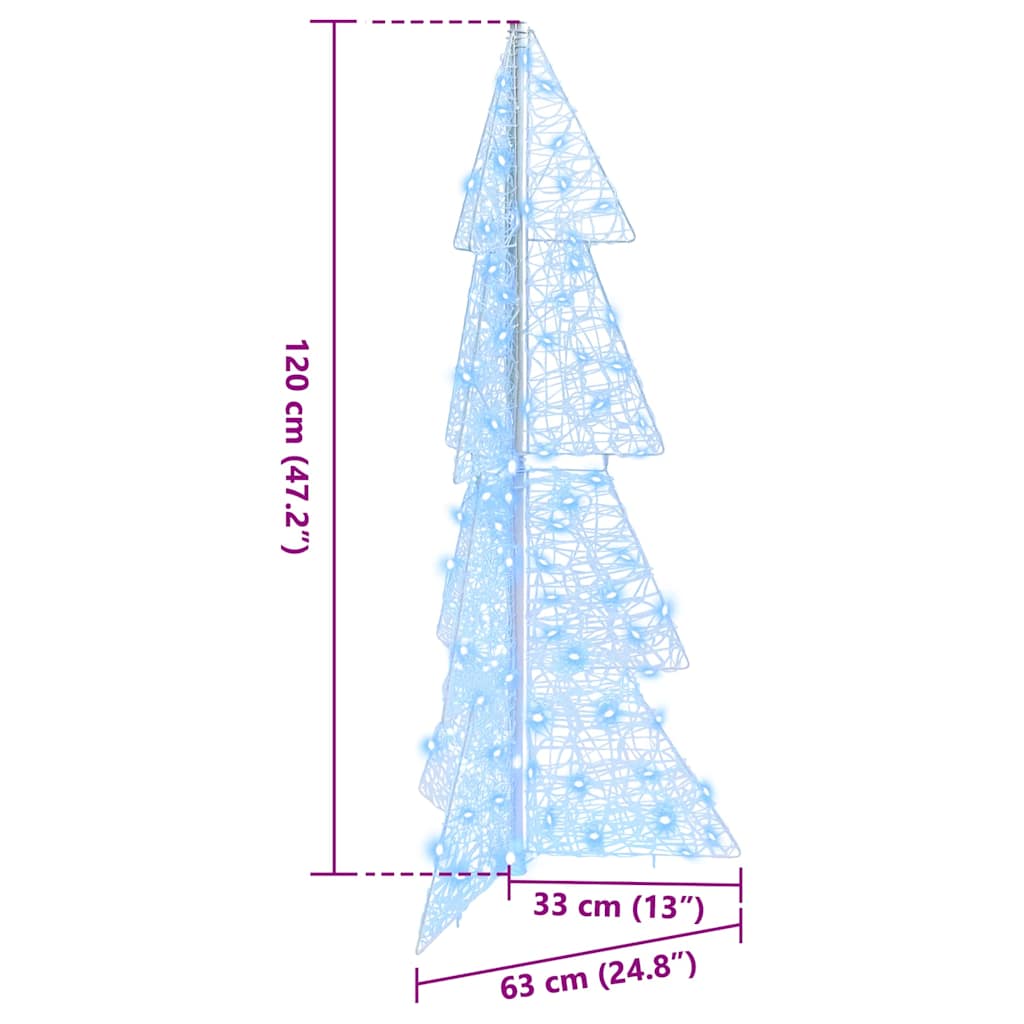 Weihnachtsbaum mit 100 LEDs Warmes Weiß 120 cm Acryl