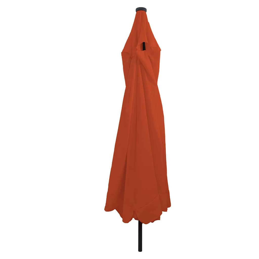 Garten-Sonnenschirm Sand und Anthrazit 395 x 395 x 245 cm