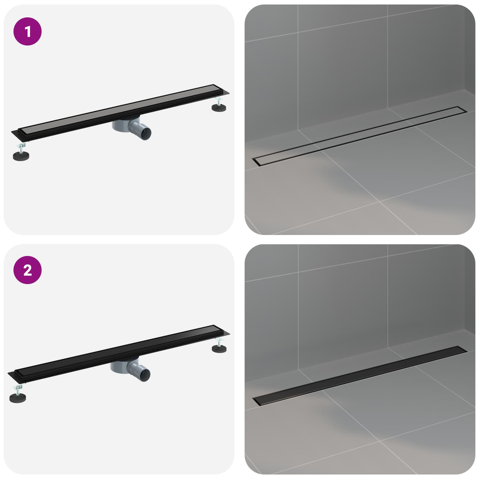 Duschablauf 2-in-1 mit 360° Siphon Silber 54 x 11 x 9,5 cm
