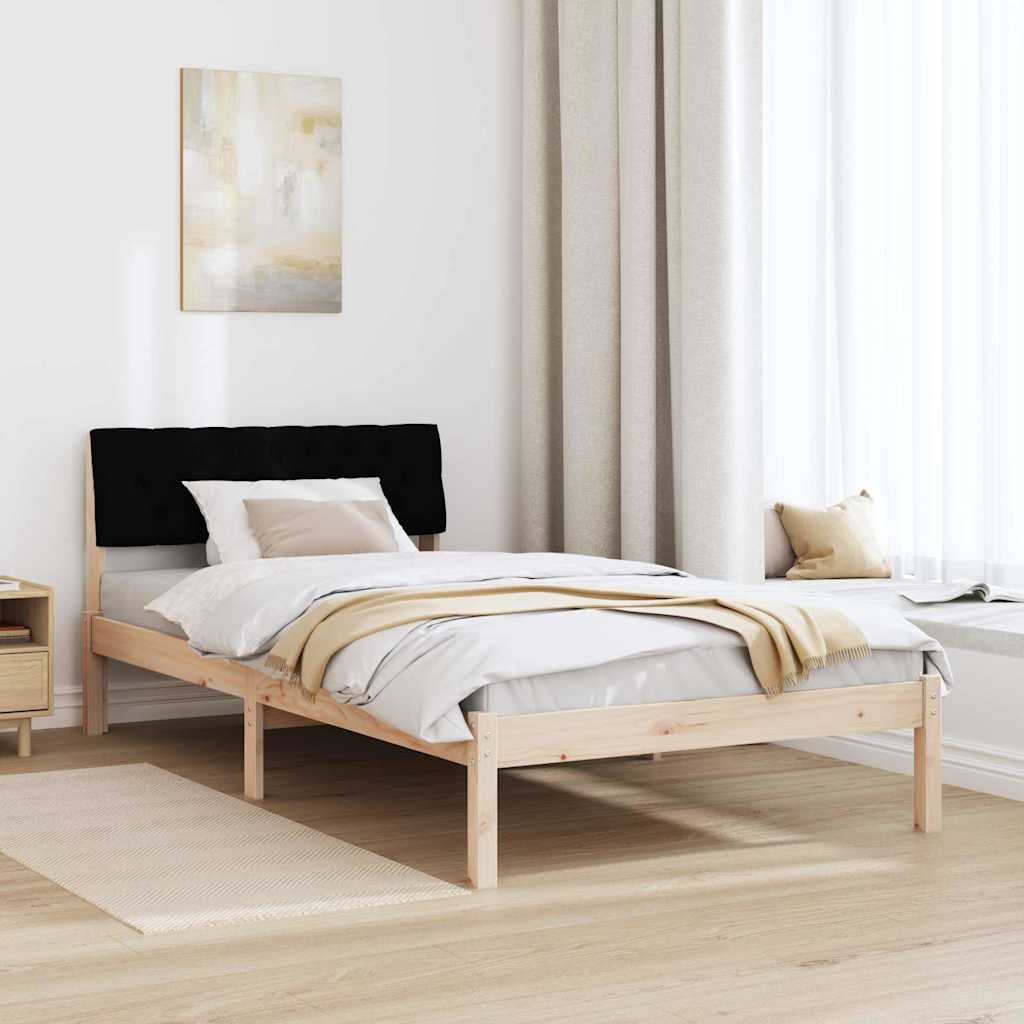 Bettgestell Braun und hellgrau 200 x 200 cm Massivholz Kiefer