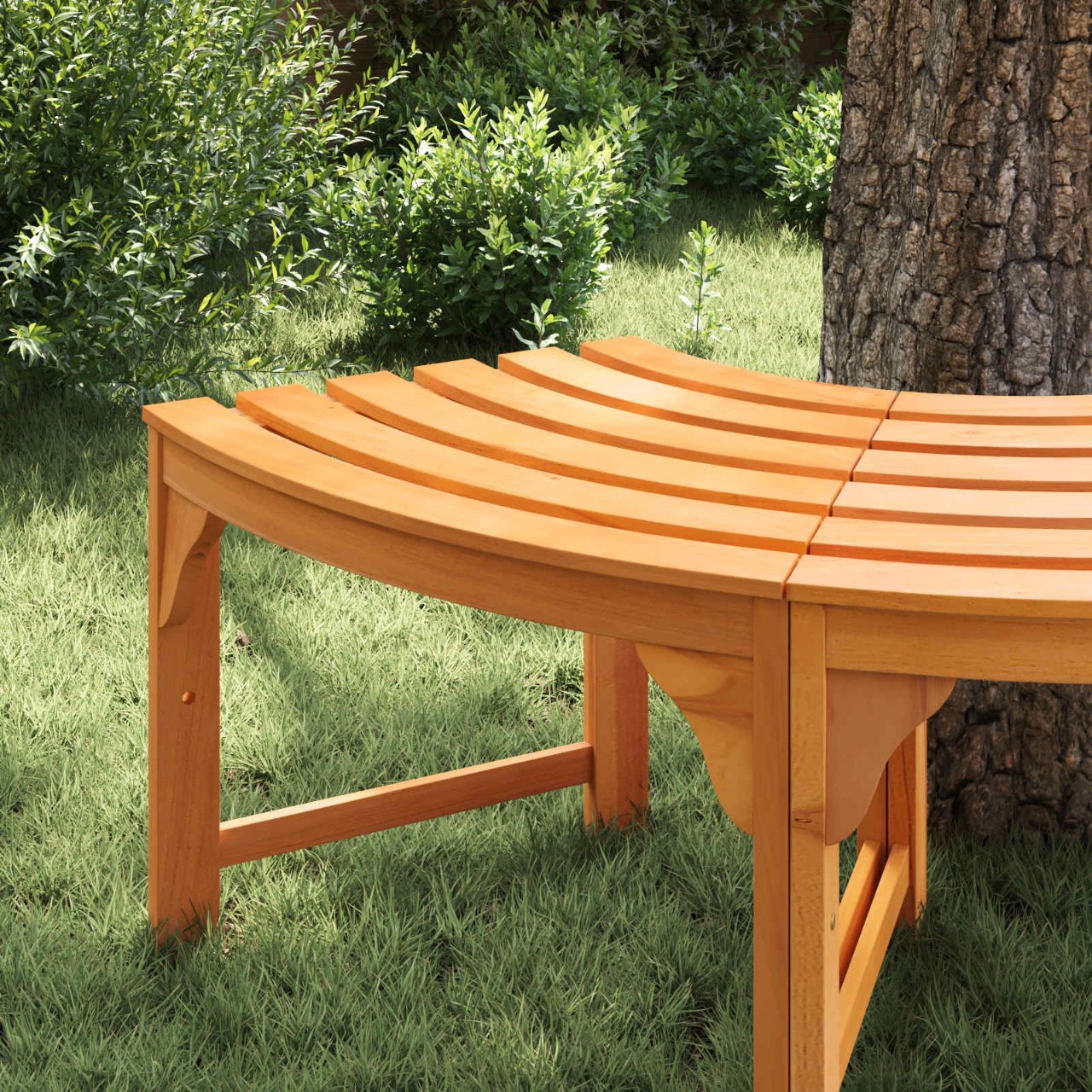 Baumbank Rund Ø208 cm Massivholz Eukalyptus
