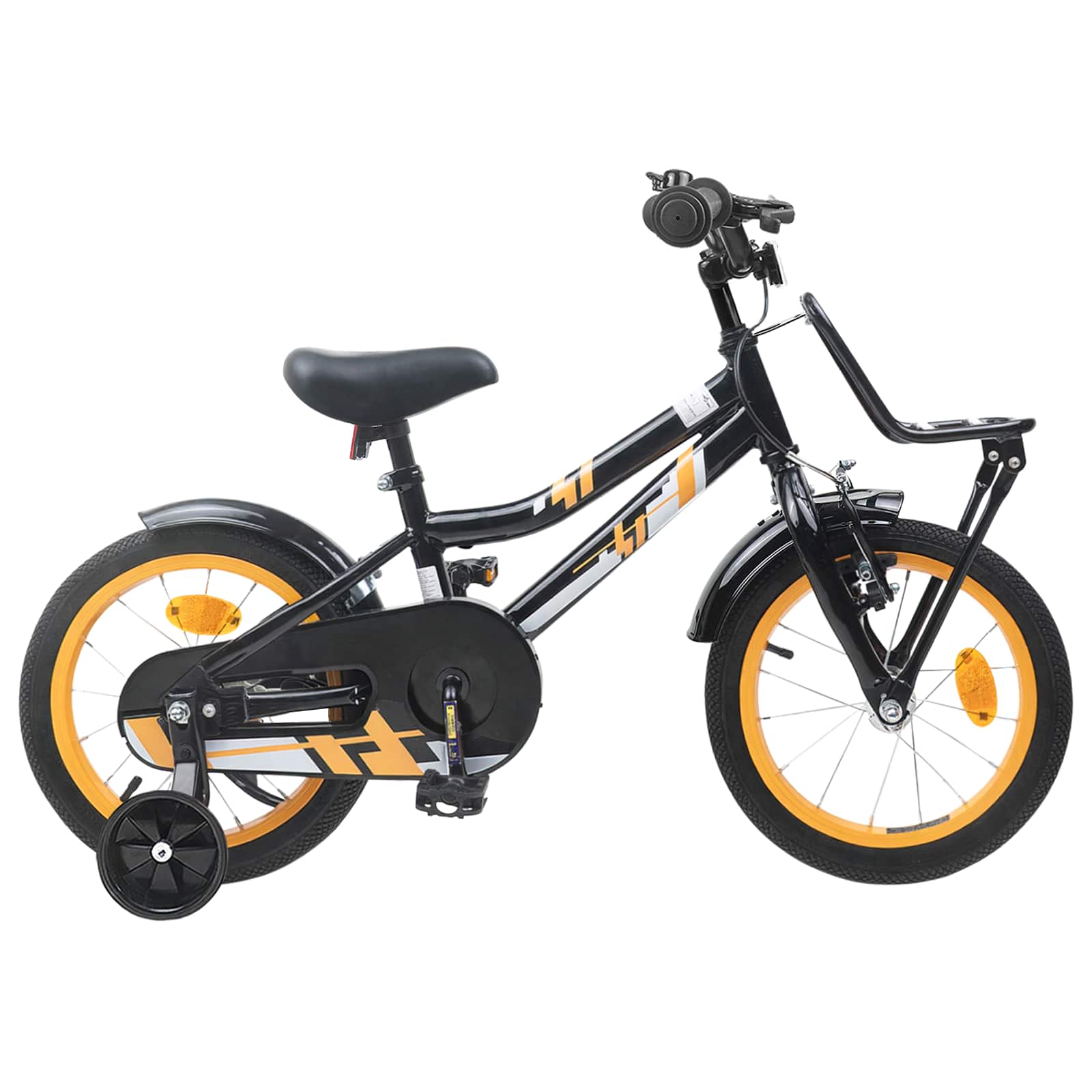Kinderfahrrad 12 Zoll für 2-4 Jahre alt Orange Schwarz