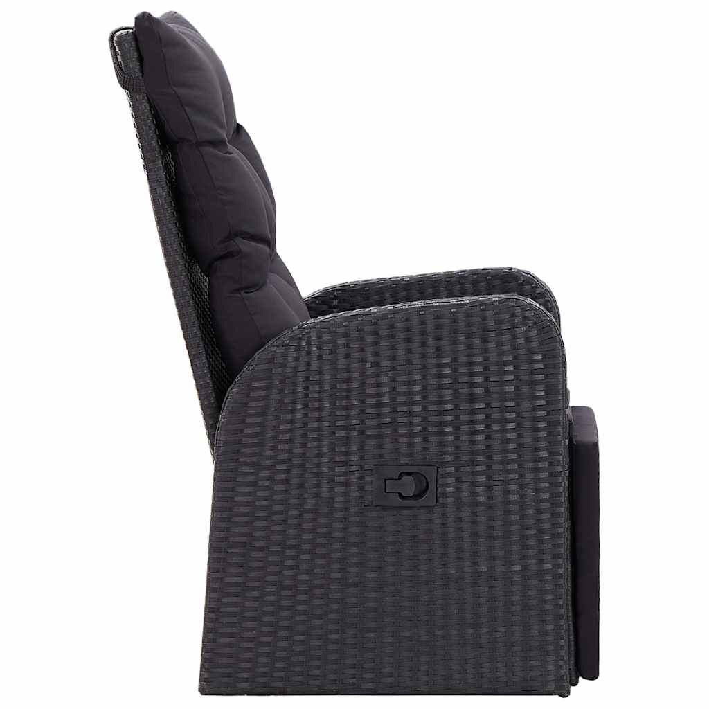 Garten-Liegestühle mit Kissen 2 Stk. Grau Poly Rattan