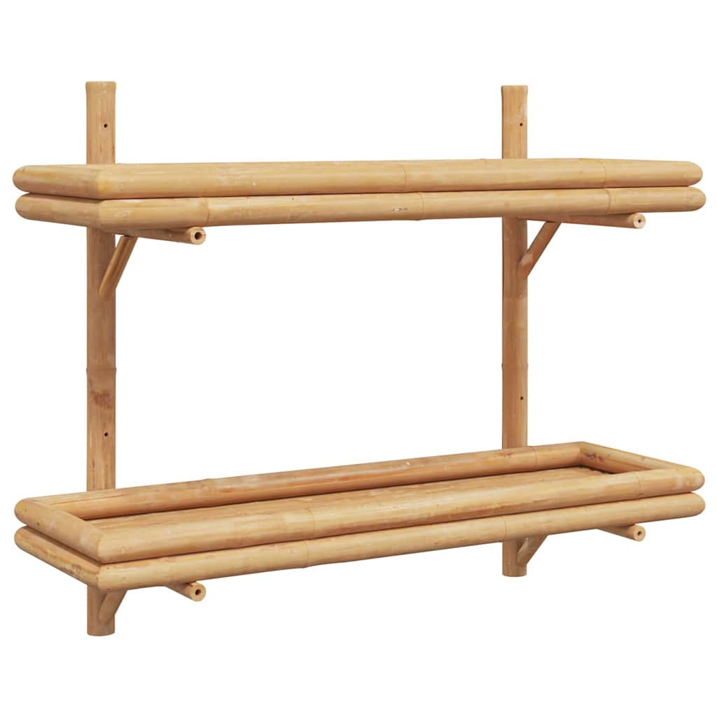 Wandregal mit Regal Wandmontiert Braun 39 x 26 x 60 cm Bambus