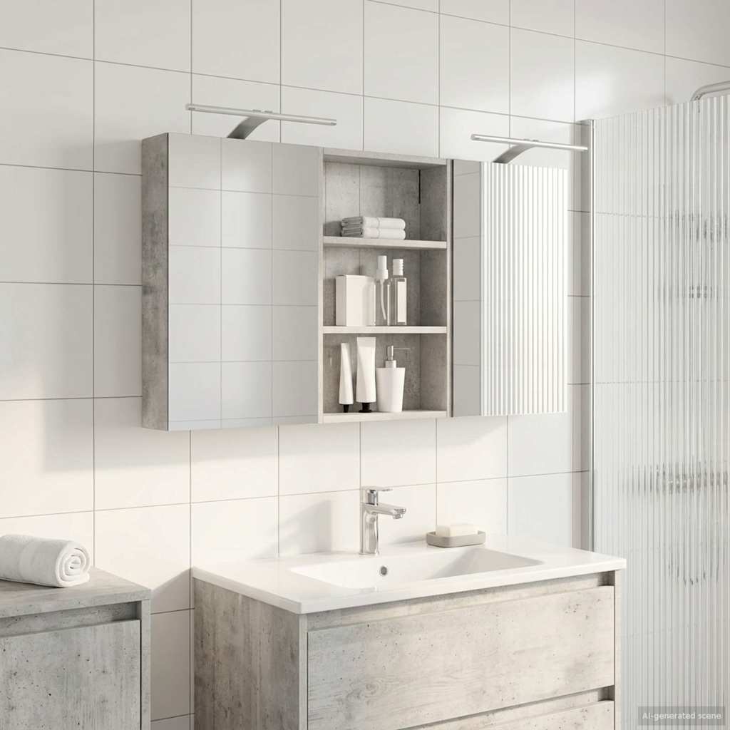 Badezimmerschrank-Set 3 pcs 80 x 10,5 x 50 cm Holzwerkstoff