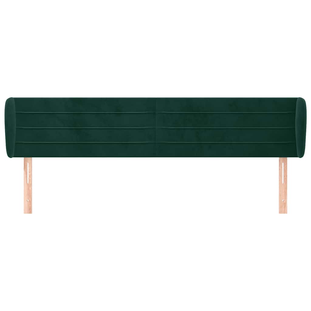 Kopfteil mit Ohren Dunkelblau 203x23x118/128 cm Samt